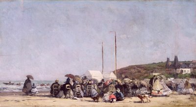 Het Strand van Trouville, 1864 door Eugene Louis Boudin